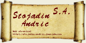 Stojadin Andrić vizit kartica